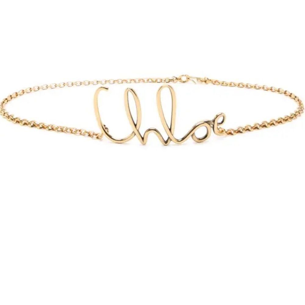 REVOLVE Gold Script Chain Belt